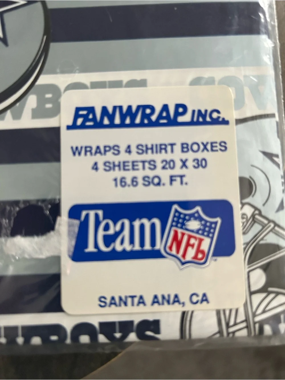 Vintage FanWrap Inc. Team NFL Shirt Wrap - Blue & White